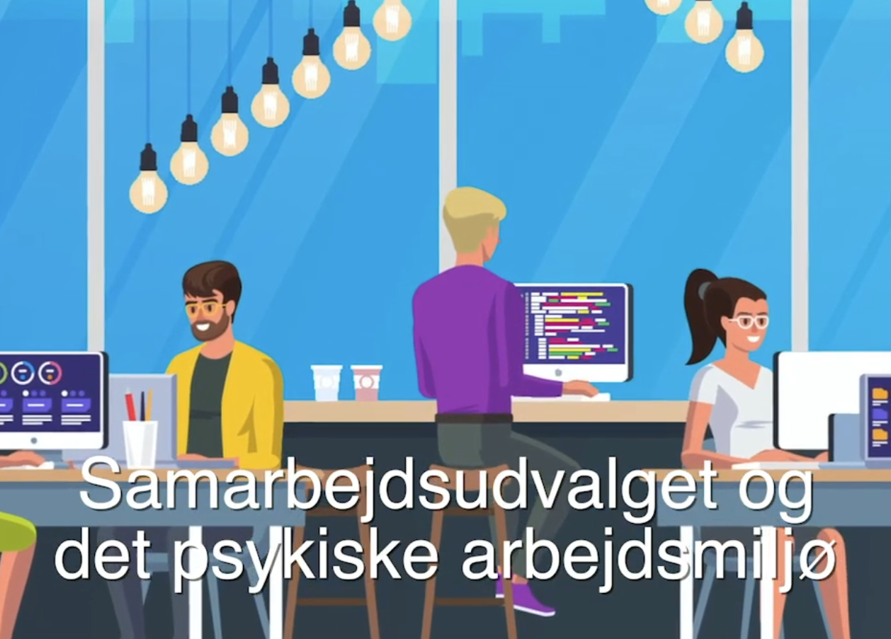 Tegning af mennesker som arbejder på kontor